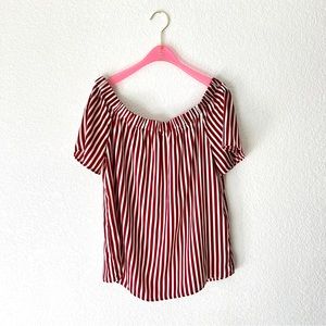 H&M Off the Shoulder Striped Blouse Size 10